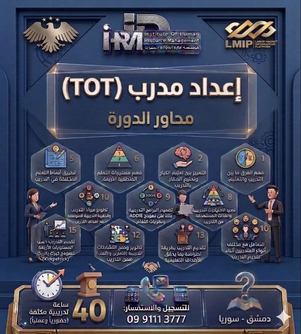 دورة إعداد مدرب (TOT – Training of Trainers)